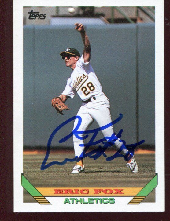 OAKLAND A\'S  mlb ERIC FOX signed TRADING CARD  autograph #156