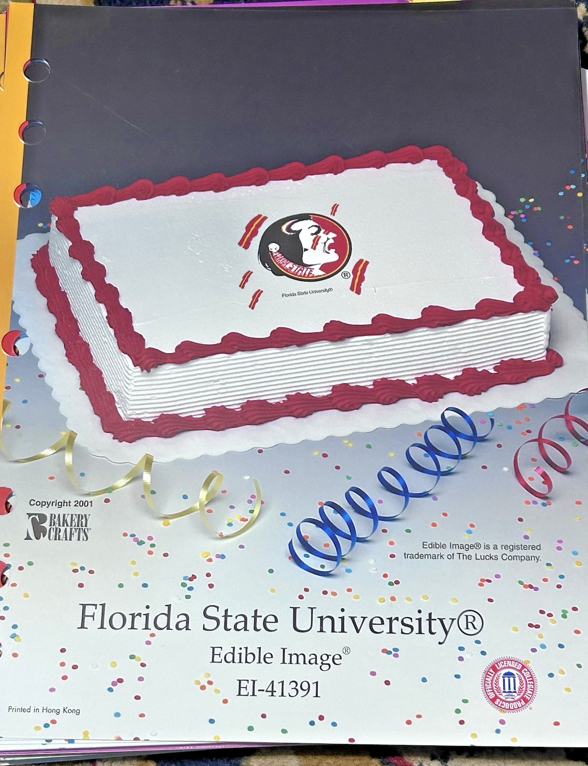 Florida State University FSU Seminoles Birthday Cake Insert Decoration Florida State University FSU Seminoles Birthday Cake Insert Decoration