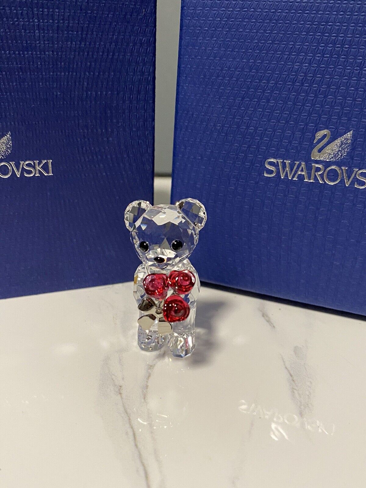 Swarovski Kris Bear Red Roses For You Crystal Figurine 1096731