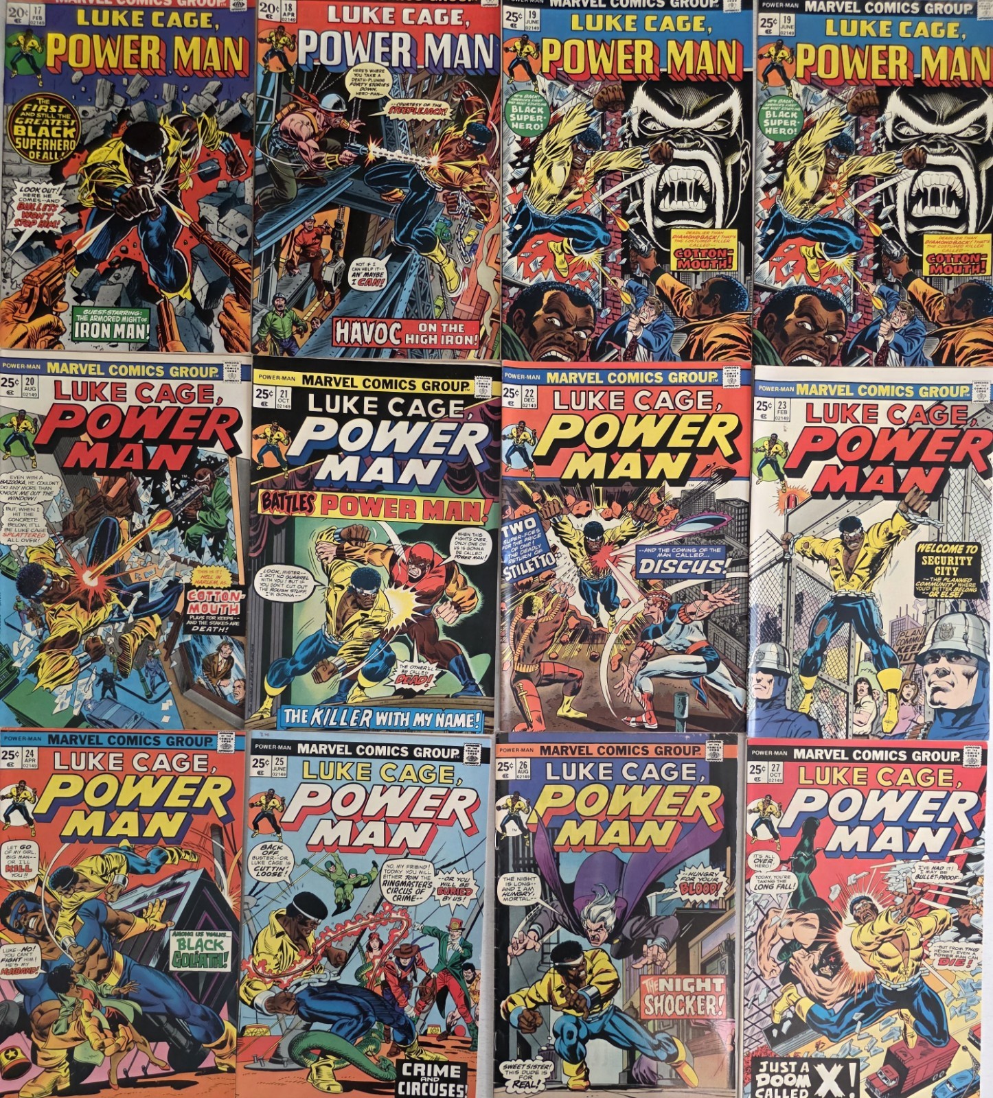 Luke Cage, Power Man Lot (26) #17-46* NM VF  1st Apps With MVS\' 1974 High Grade 