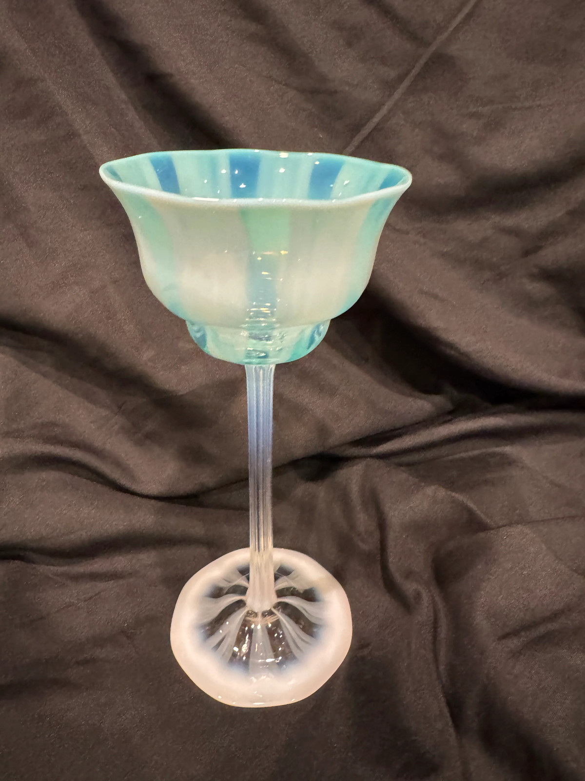 Signed Pastel Opalescent Goblet by Louis Comfort Tiffany / Tiffany Studios - Signed Pastel Opalescent Goblet by Louis Comfort Tiffany / Tiffany Studios -