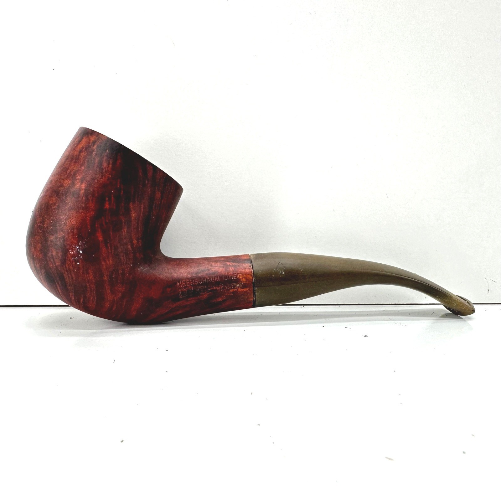 Vintage Imported Briar Meerschaum Lined Smoking Pipe Brown Good Bent Billiard Vintage Imported Briar Meerschaum Lined Smoking Pipe Brown Good Bent Billiard