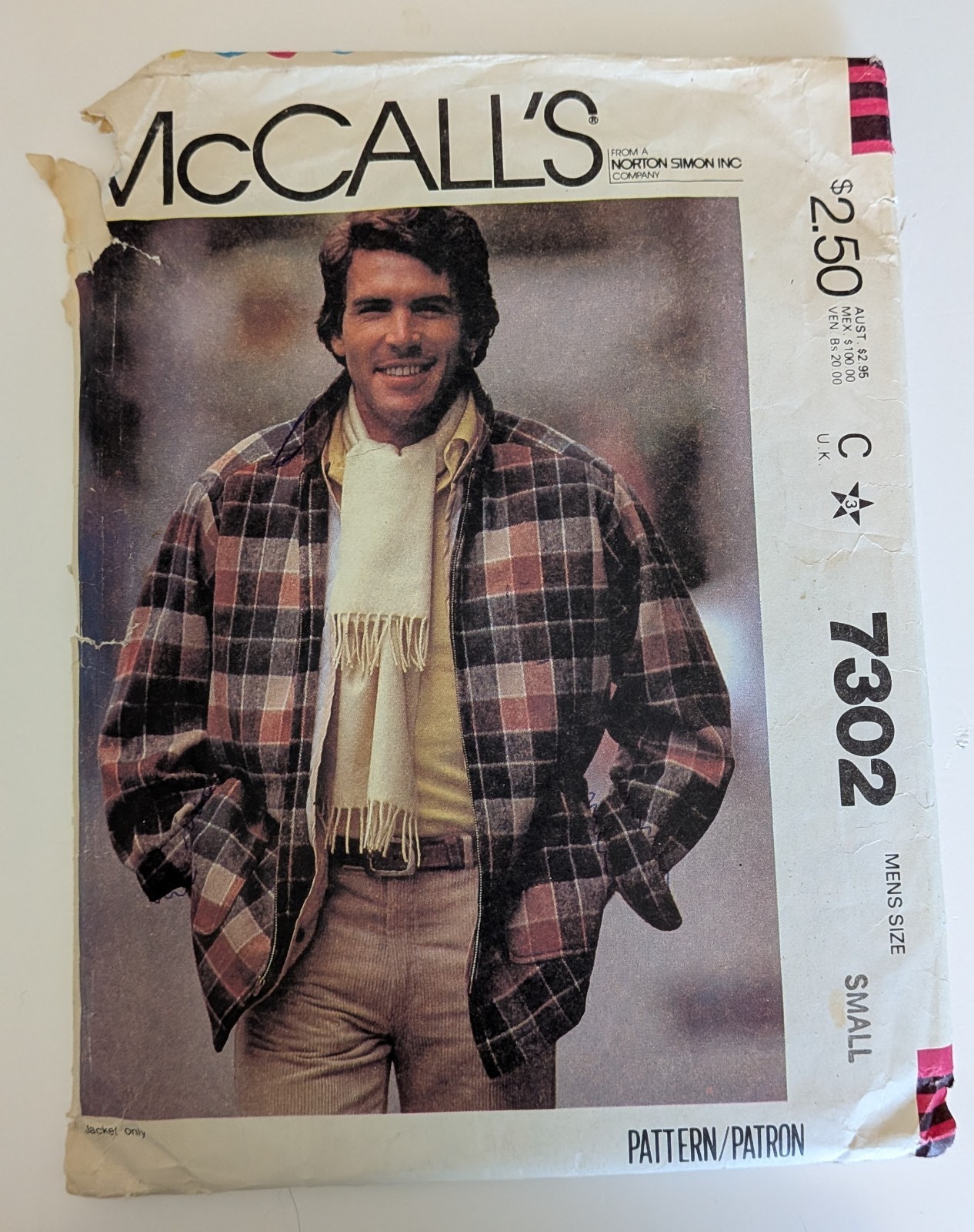 McCall\'s 7302 Men\'s Jacket Pattern Size Small McCall\'s 7302 Men\'s Jacket Pattern Size Small