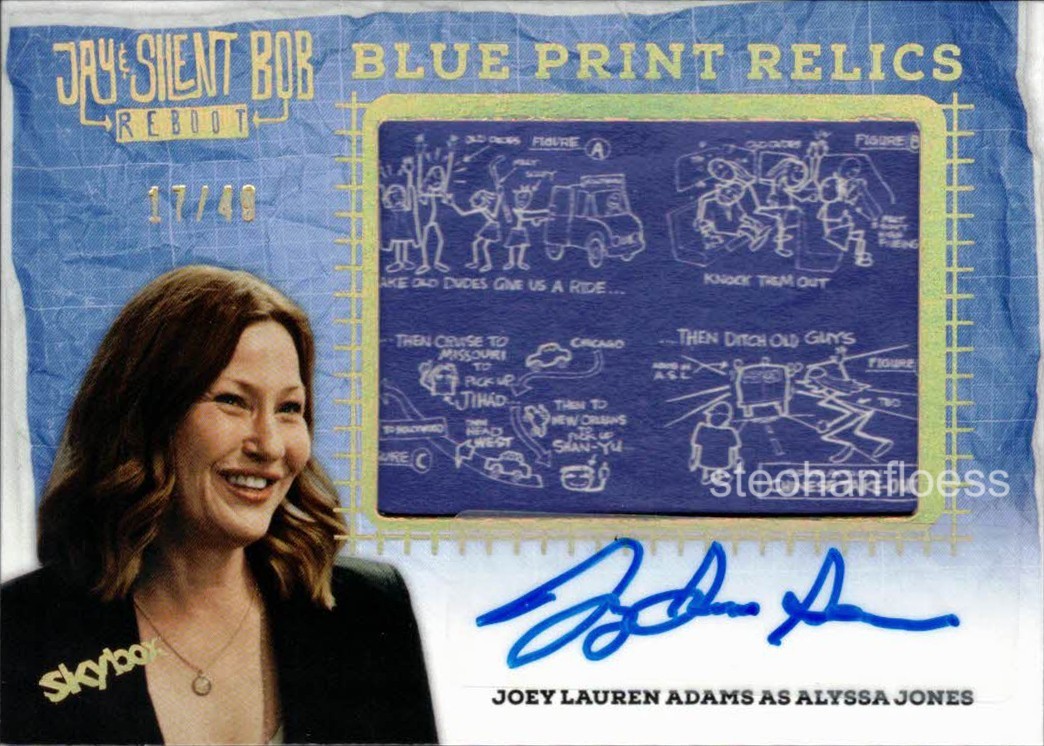 Jay & Silent Bob Reboot Blue Print Relic Joey Lauren Adams Auto Autograph 17/49 Jay & Silent Bob Reboot Blue Print Relic Joey Lauren Adams Auto Autograph 17/49