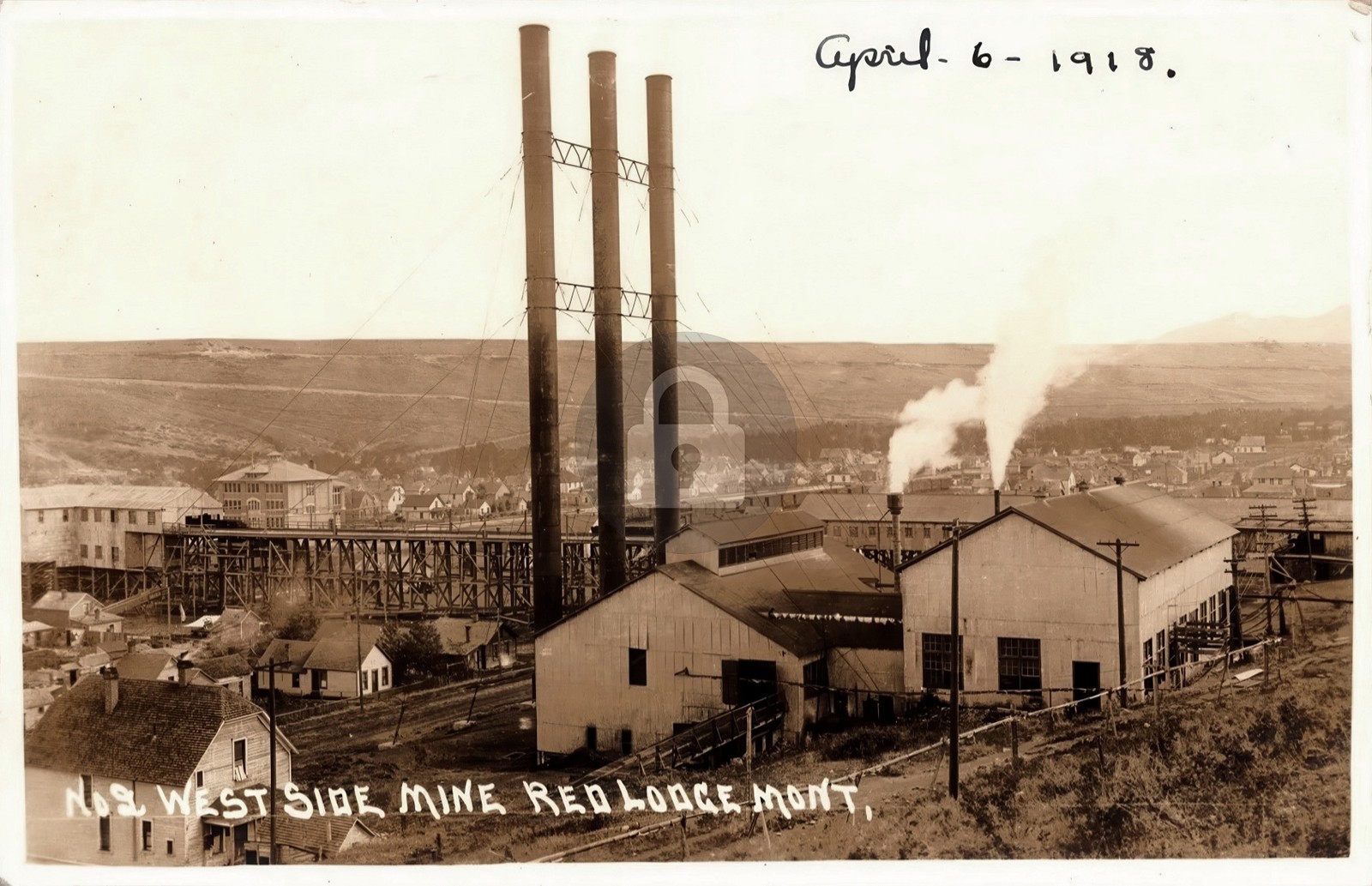 West Side Mine Red Lodge Montana MT 1918 RPPC Photo Postcard COPY West Side Mine Red Lodge Montana MT 1918 RPPC Photo Postcard COPY