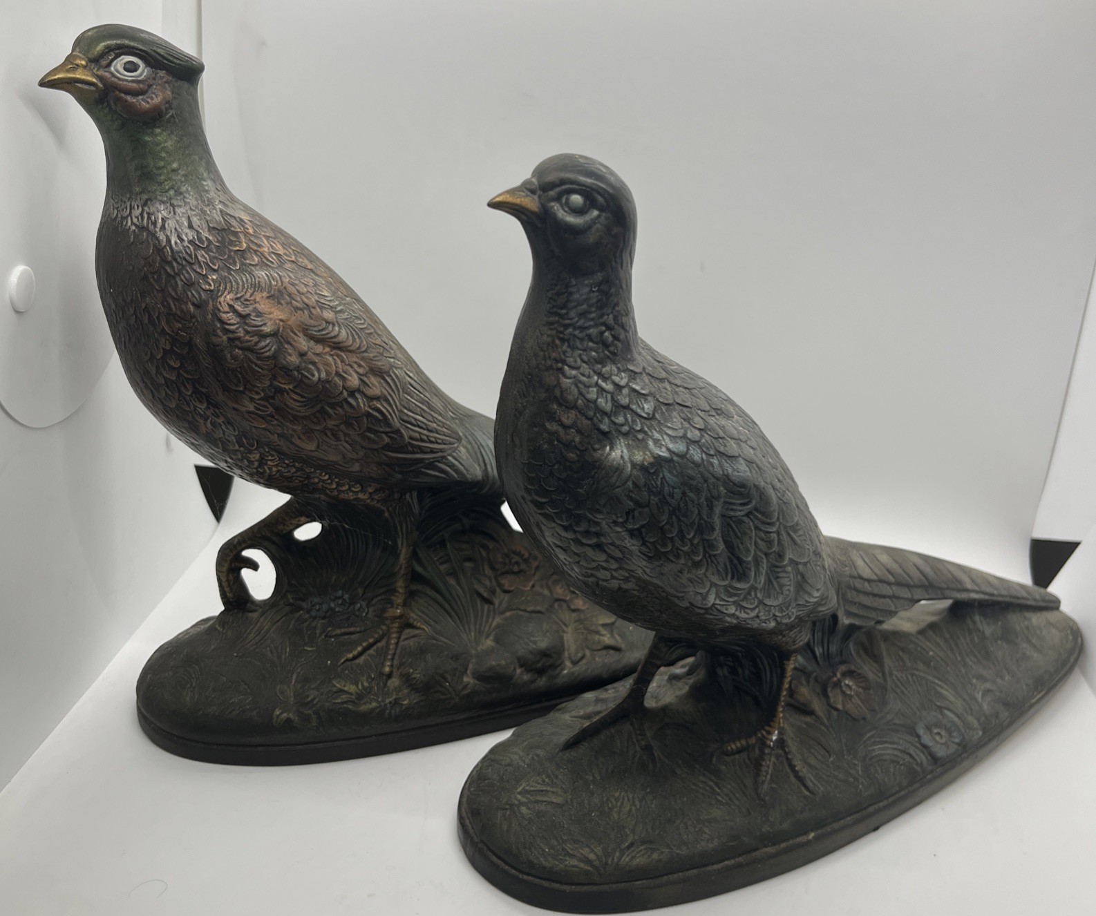 VTG Holland Mold Ceramic Pheasants Hand Painted 1973 Signed Metallic Finish VTG Holland Mold Ceramic Pheasants Hand Painted 1973 Signed Metallic Finish