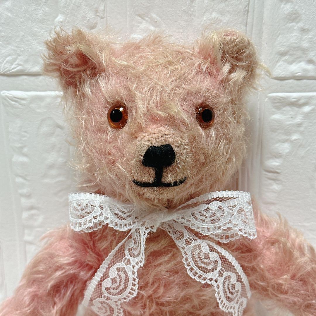 Pink Antique Bear Vintage Teddy Bear Chiltern Style 1940s England 36cm
