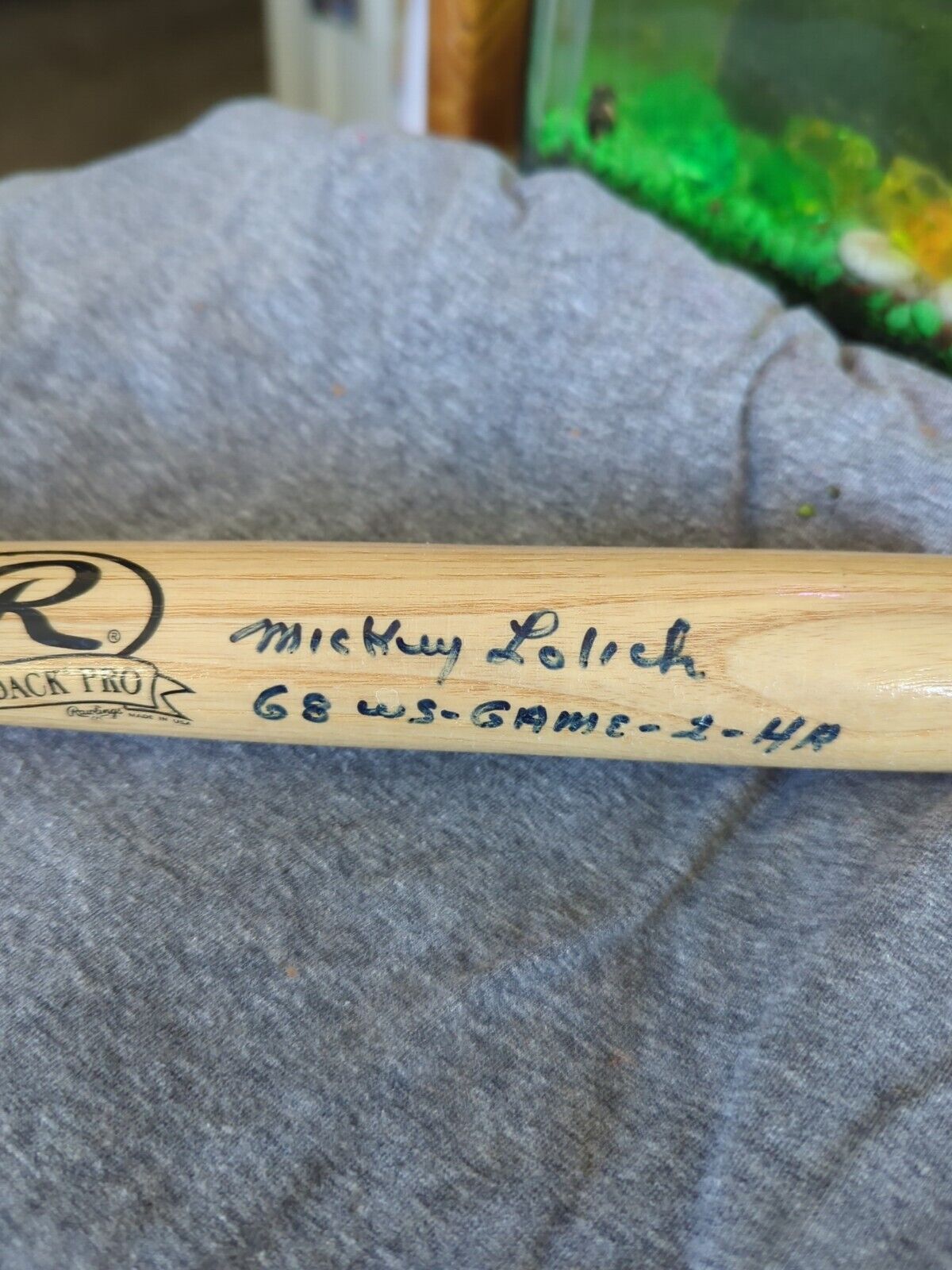 Mini Baseball Bat Signed By Mickey Lolich