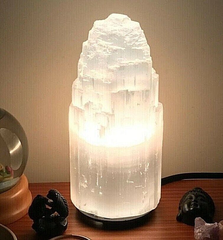 3Lbs Extra Large Selenite Crystal Tower Lamp 8\