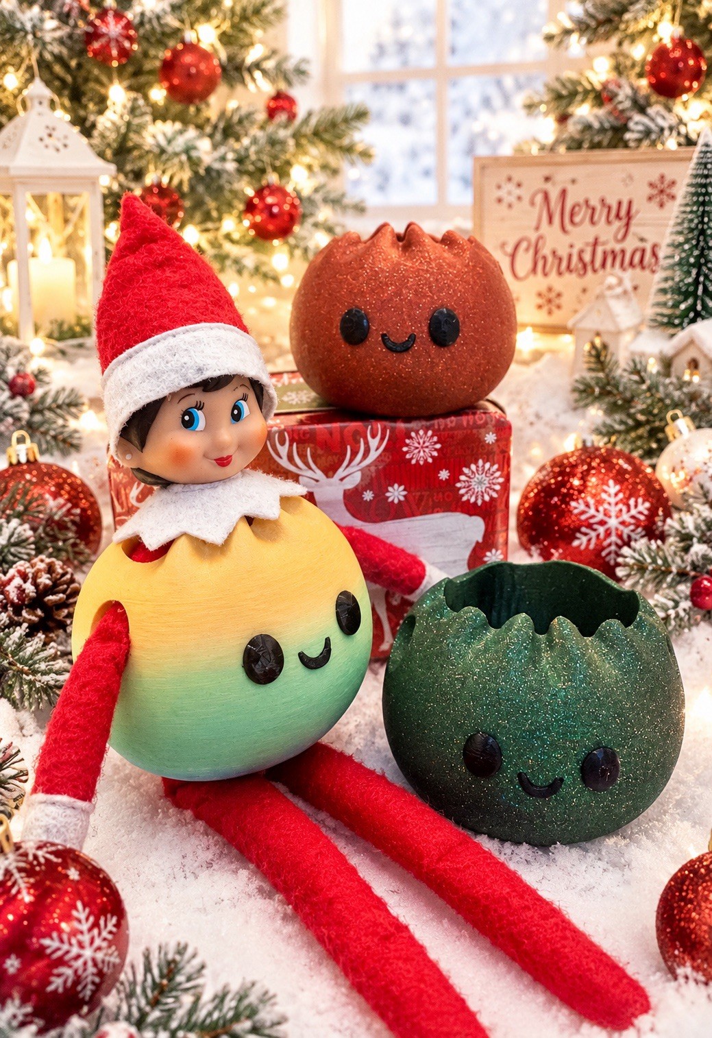 3D Printed Elf On A Shelf Dumpling Costume - Choose Your Color 3D Printed Elf On A Shelf Dumpling Costume - Choose Your Color