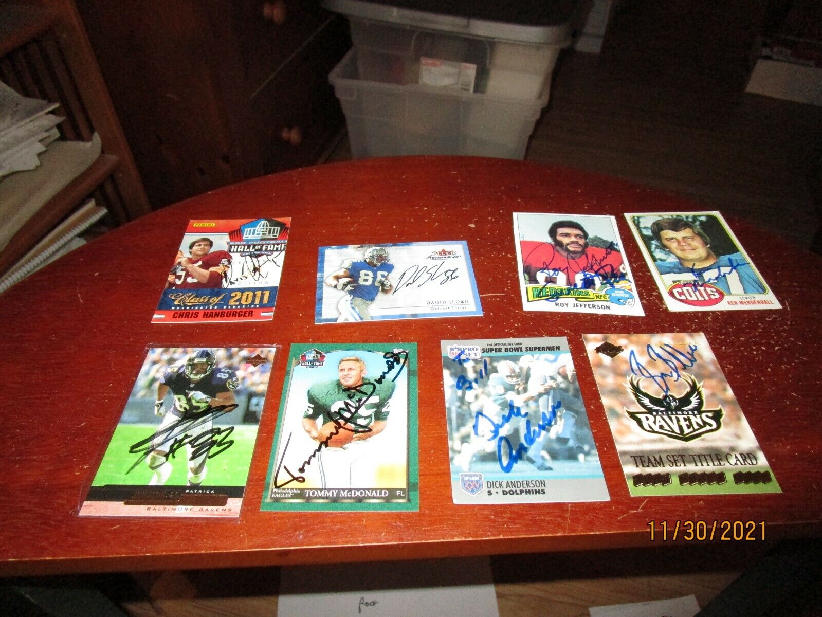 Signed Football Card Lot With Hall of Famers (8) See photos