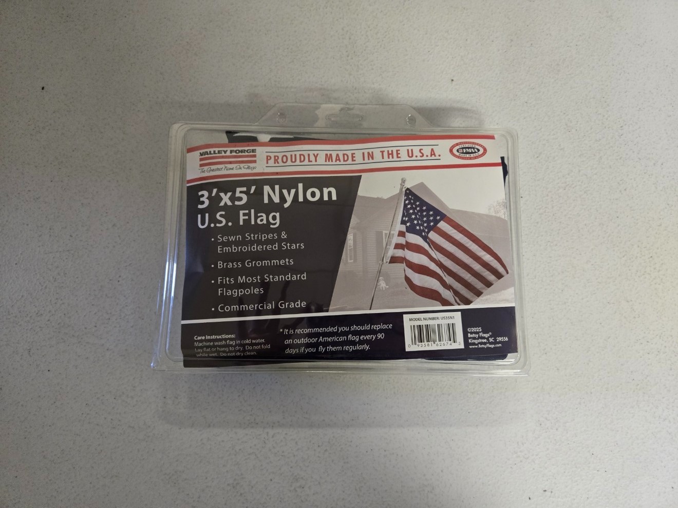Valley Forge Flag US Flag Set 3 Wide x 5 Long Valley Forge Flag US Flag Set 3 Wide x 5 Long