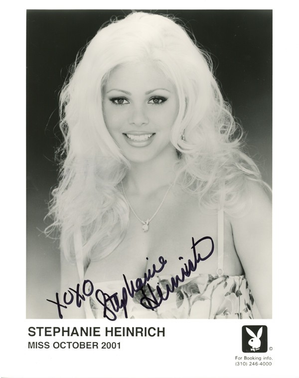 STEPHANIE HEINRICH SIGNED 8x10 PLAYBOY PLAYMATE PROMO PHOTO RARE BECKETT BAS