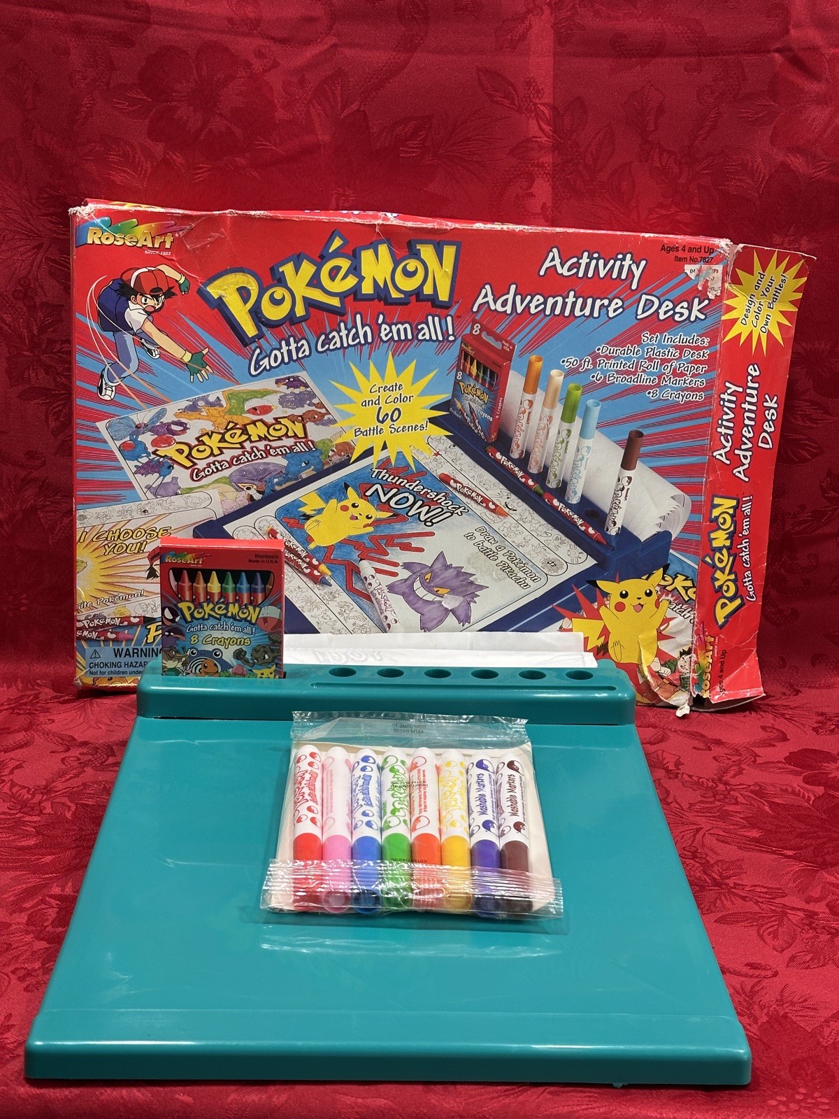 Vintage 1999 RoseArt Pokémon Activity Adventure Desk in Original Box Vintage 1999 RoseArt Pokémon Activity Adventure Desk in Original Box