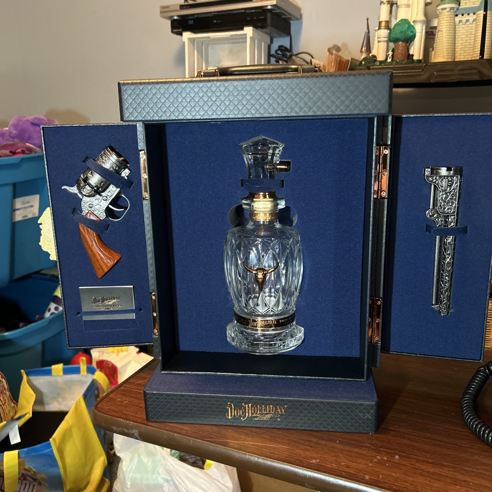 Doc Holliday 10 Year Bourbon Collector Decanter Display Set Complete (Empty) Doc Holliday 10 Year Bourbon Collector Decanter Display Set Complete (Empty)
