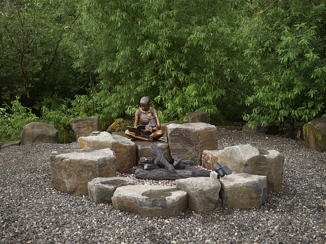Troutdale Oregon Caswell Sculpture Garden 2000s Stone Circle Art Piece