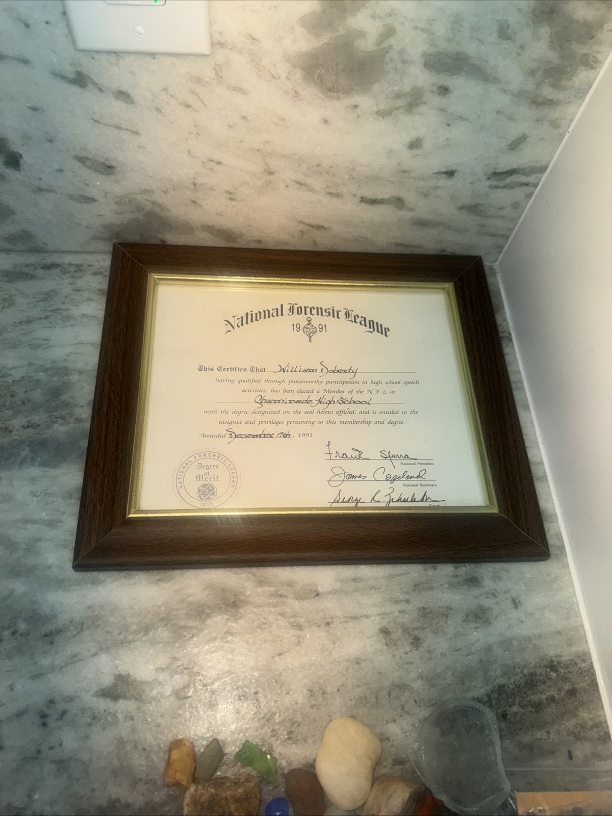 NFL National Forensics League Certificate Of Affiliation Chaminade NY VTG RARE NFL National Forensics League Certificate Of Affiliation Chaminade NY VTG RARE