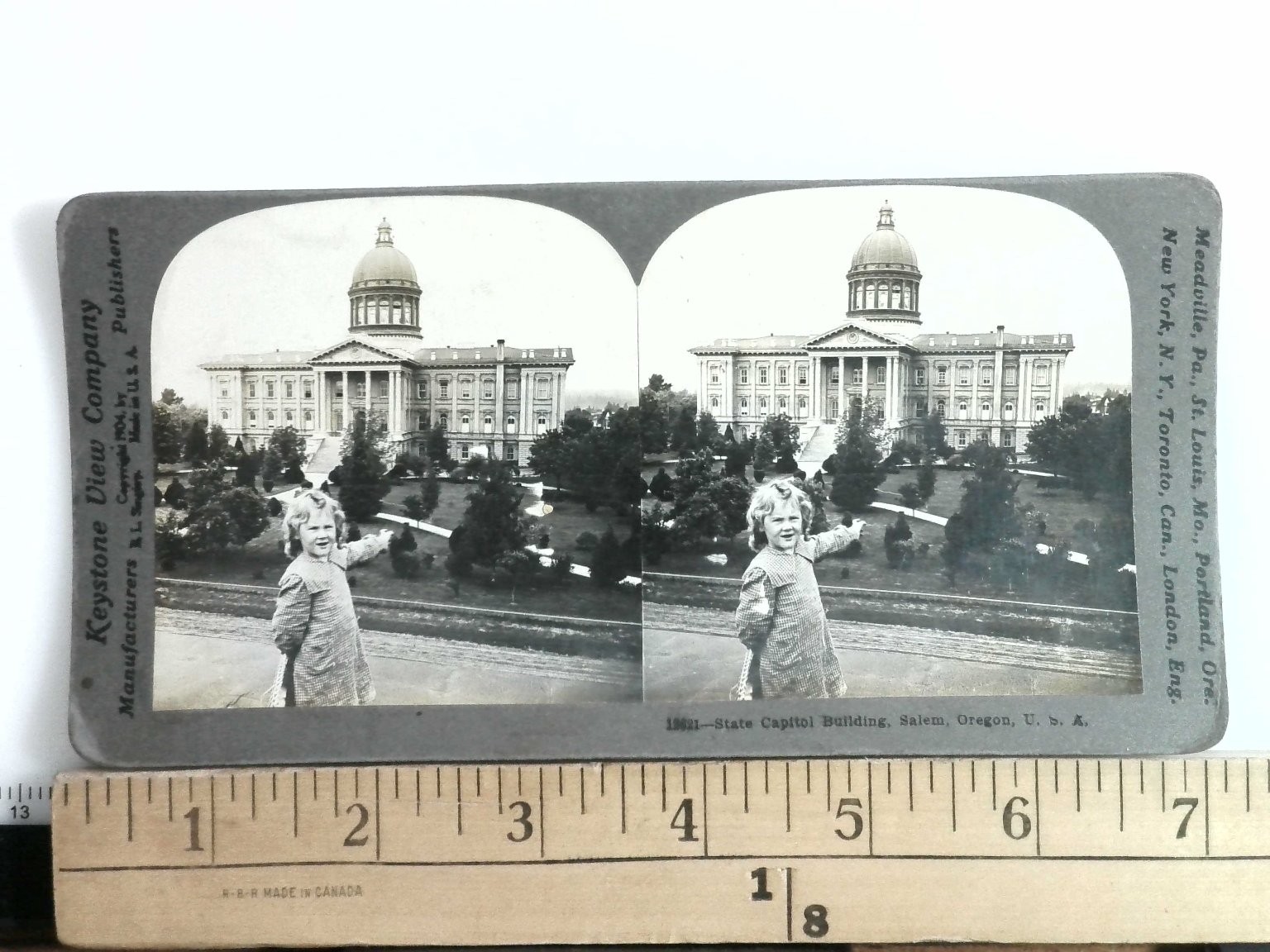 State Capitol Building Salem Oregon Stereoview Keystone View Co. 1904 Curved