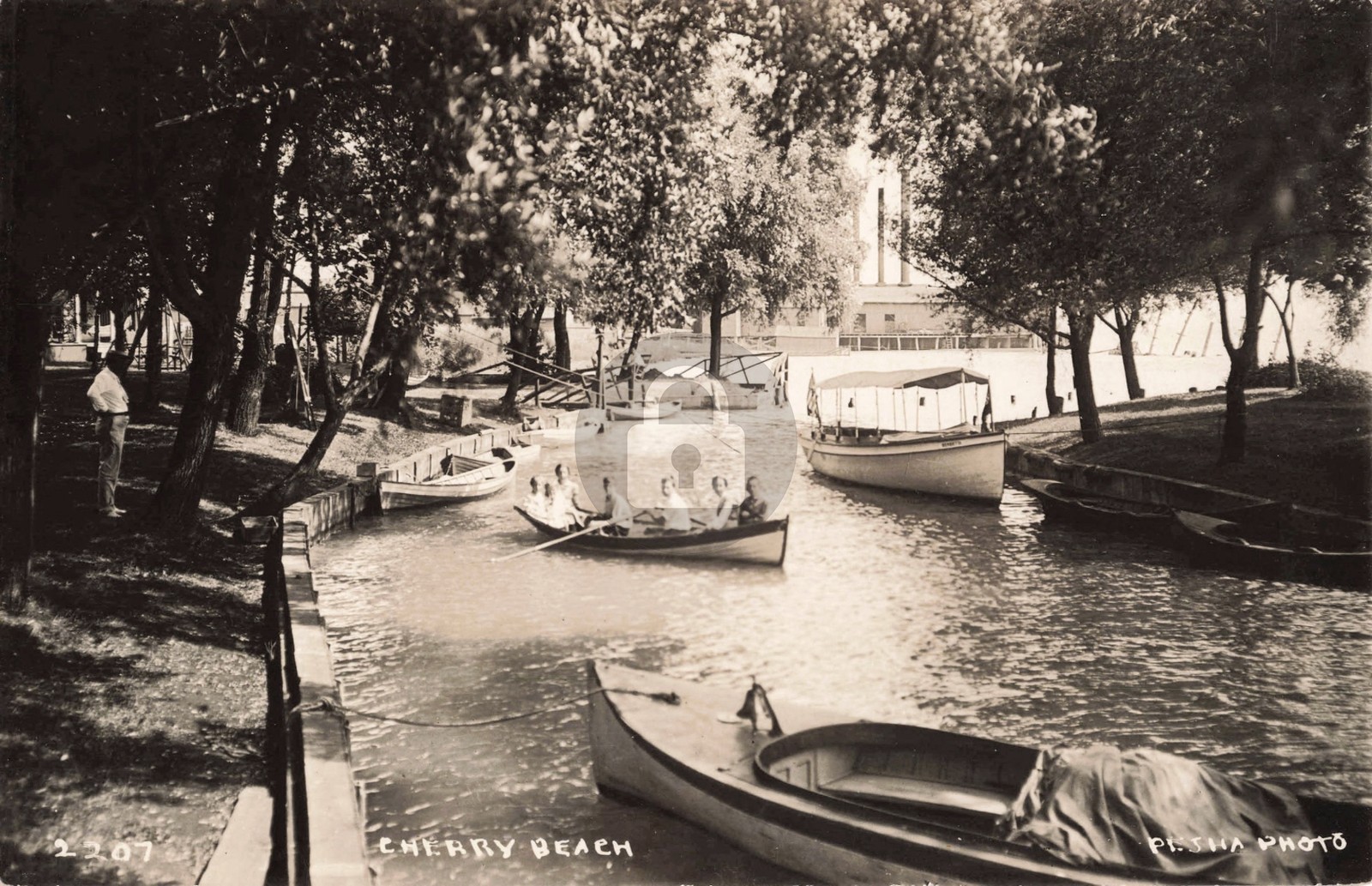 Boating at Cherry Beach MI Michigan 1910 RPPC Photo Postcard COPY Boating at Cherry Beach MI Michigan 1910 RPPC Photo Postcard COPY