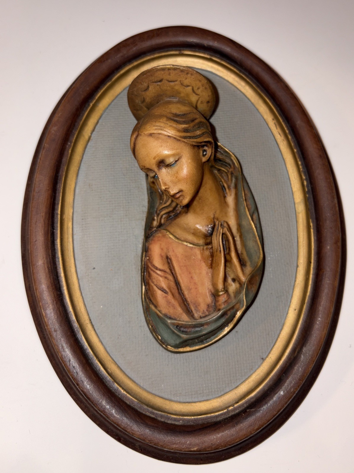 Vintage Madonna 3-D Plaque Made In Italy 7 1/4” Vintage Madonna 3-D Plaque Made In Italy 7 1/4”