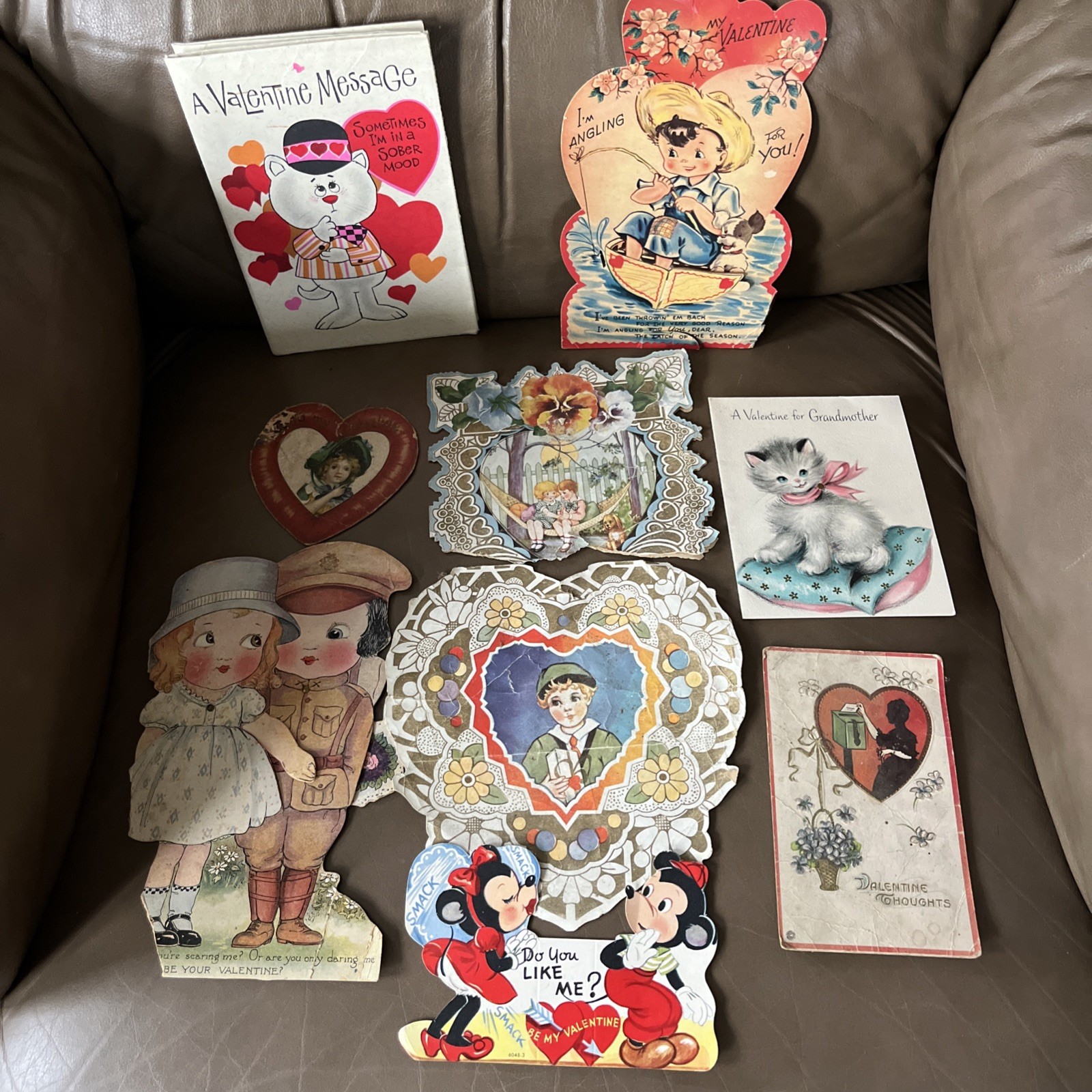 Vintage Antique Valentine\'s Day Cards Lot Valentines Glitter Vintage Antique Valentine\'s Day Cards Lot Valentines Glitter