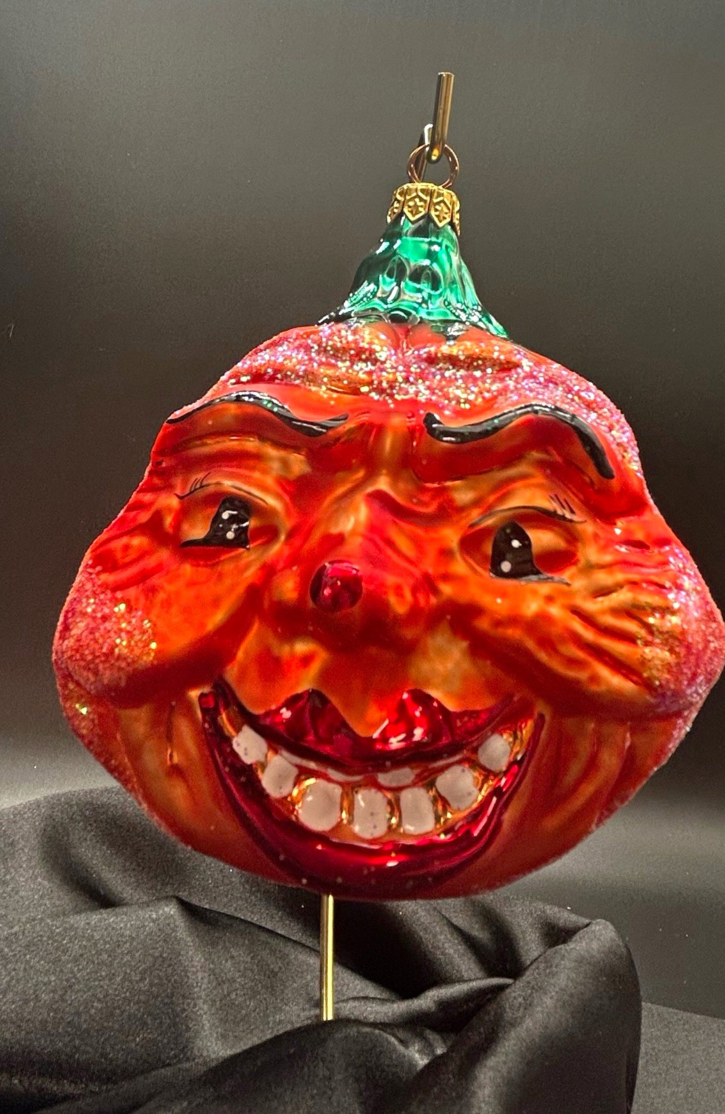 Vintage 1996 Christopher Radko Pumpkin Eater Glass Halloween Ornament Very Good Vintage 1996 Christopher Radko Pumpkin Eater Glass Halloween Ornament Very Good