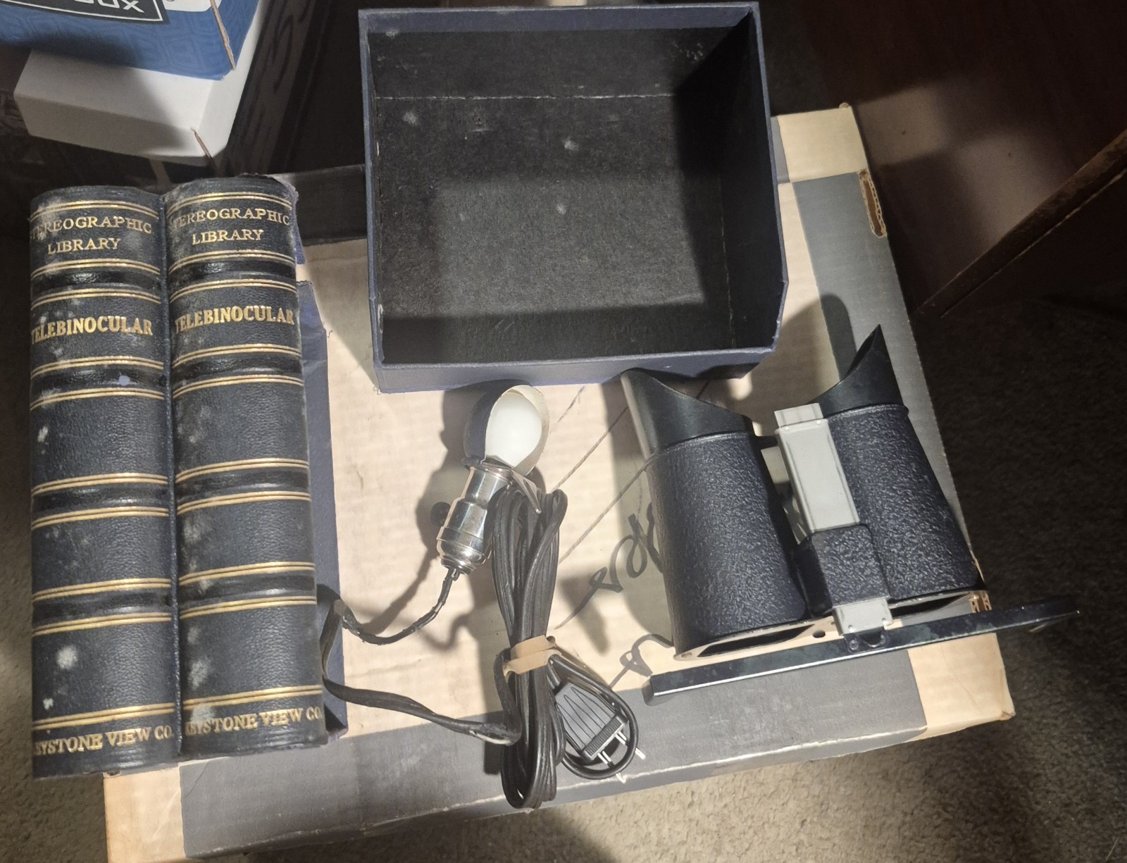 Antique Keystone View Co. Telebinocular with light and box Antique Keystone View Co. Telebinocular with light and box