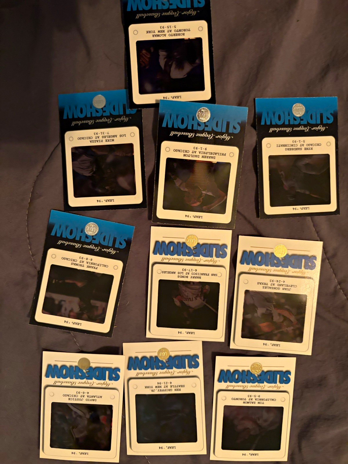 Leaf 1994 MLB Baseball Players 35mm Color Film Slide Lot of 10 w/ Frames Leaf 1994 MLB Baseball Players 35mm Color Film Slide Lot of 10 w/ Frames
