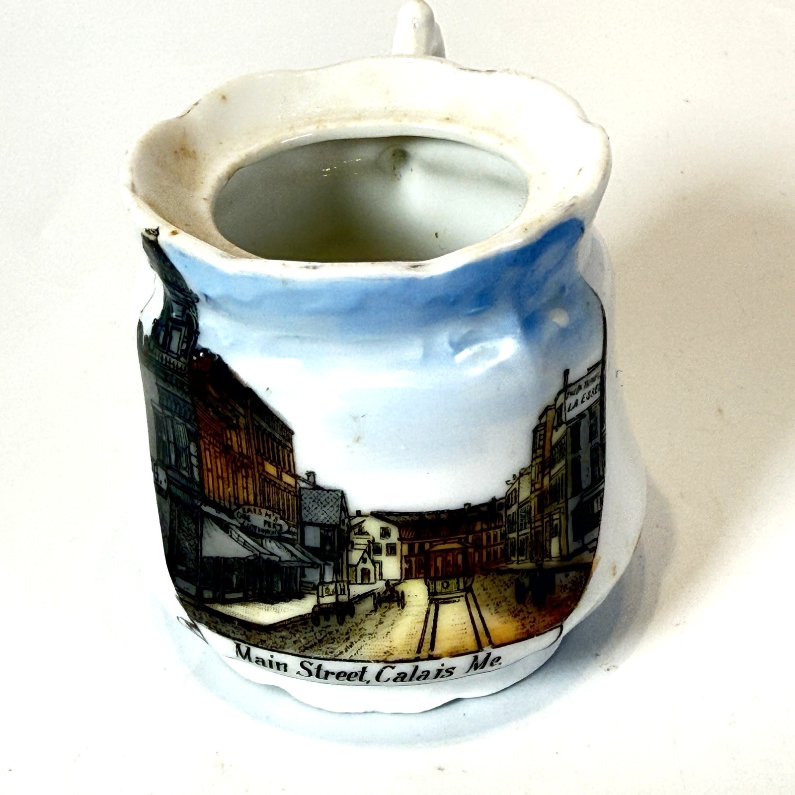 CALAIS, MAINE ME Antique MAIN STREET Souvenir Germany China Creamer