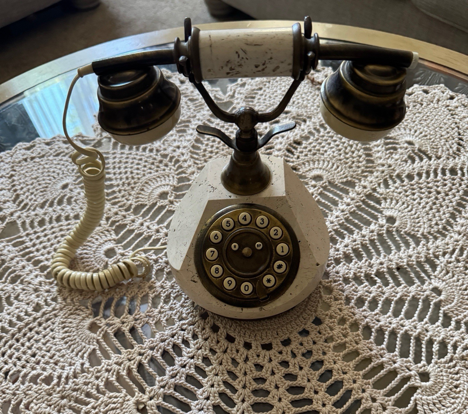 Vintage Horchow Neiman Marcus Marble & Brass Telephone – Made in Italy (~2001)