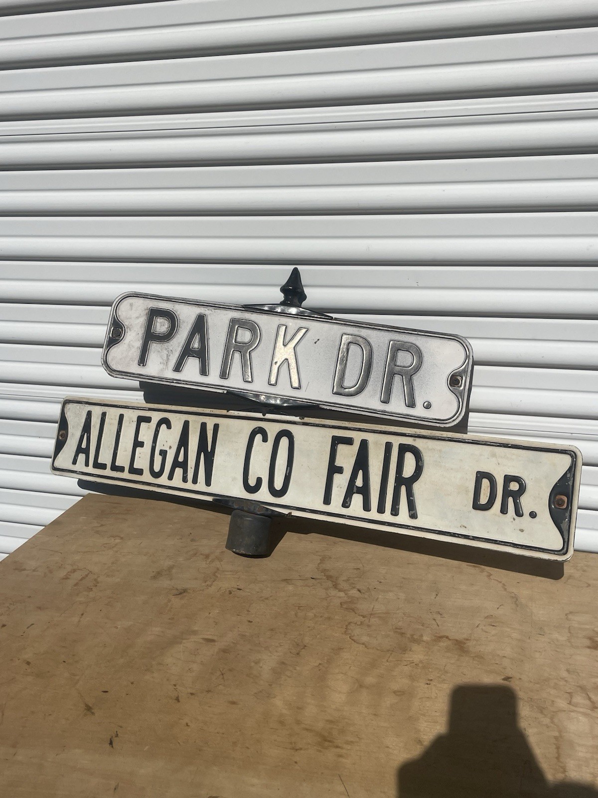 Vintage Street Sign Double Sided Embossed 4way Corner Intersection Vintage Street Sign Double Sided Embossed 4way Corner Intersection