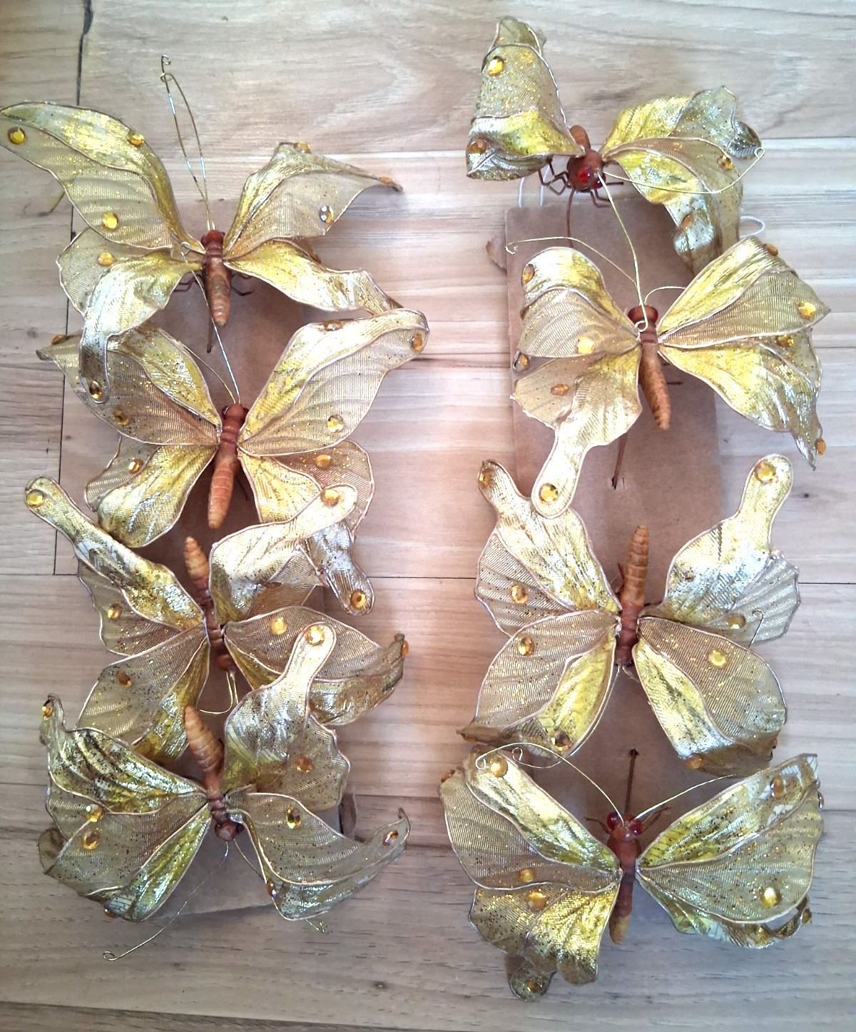 Beautiful Butterfly Christmas Tree Ornaments, Gift & Wedding Decor, Set of 8