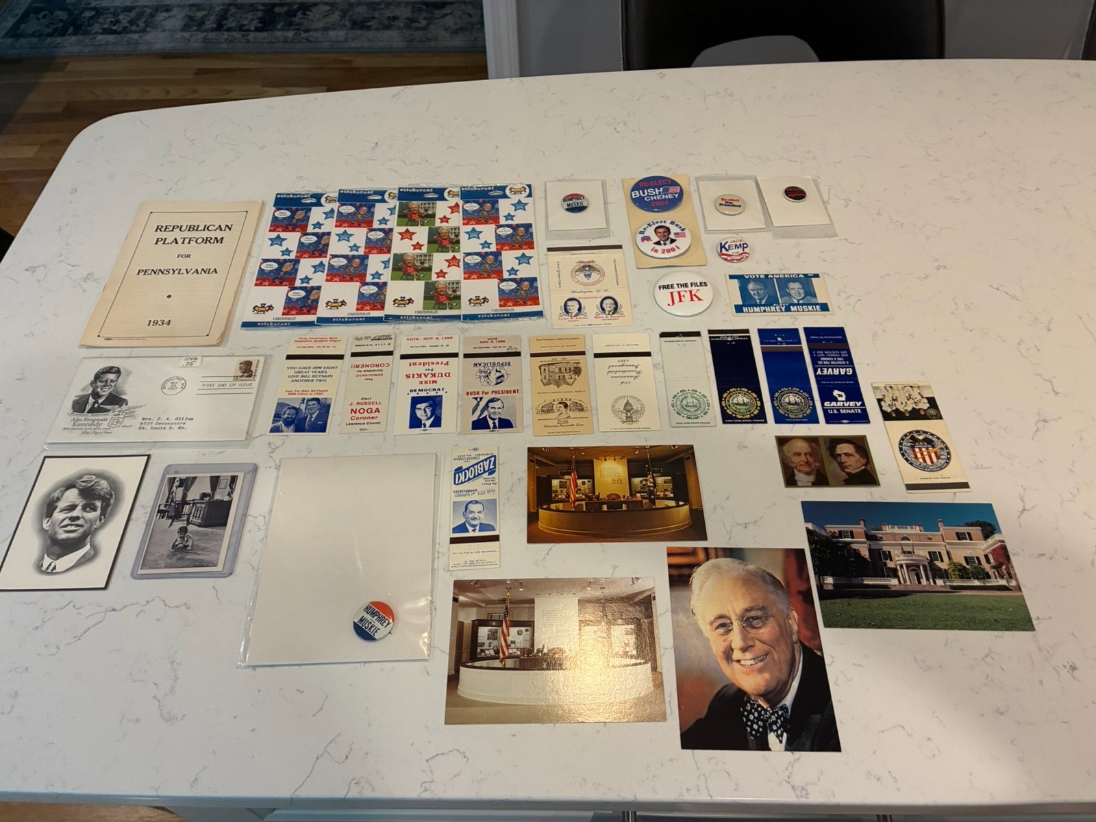Large Political Lot 1934+ Pins Buttons Stickers Postcards JFK LBJ RFK Large Political Lot 1934+ Pins Buttons Stickers Postcards JFK LBJ RFK