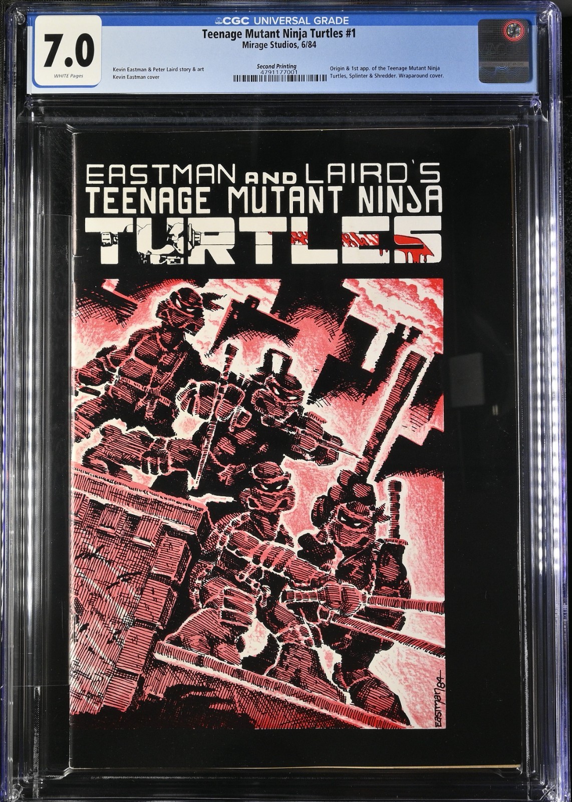 TEENAGE MUTANT NINJA TURTLES issue#1 (MIRAGE 1984) second printing CGC 7.0 nice