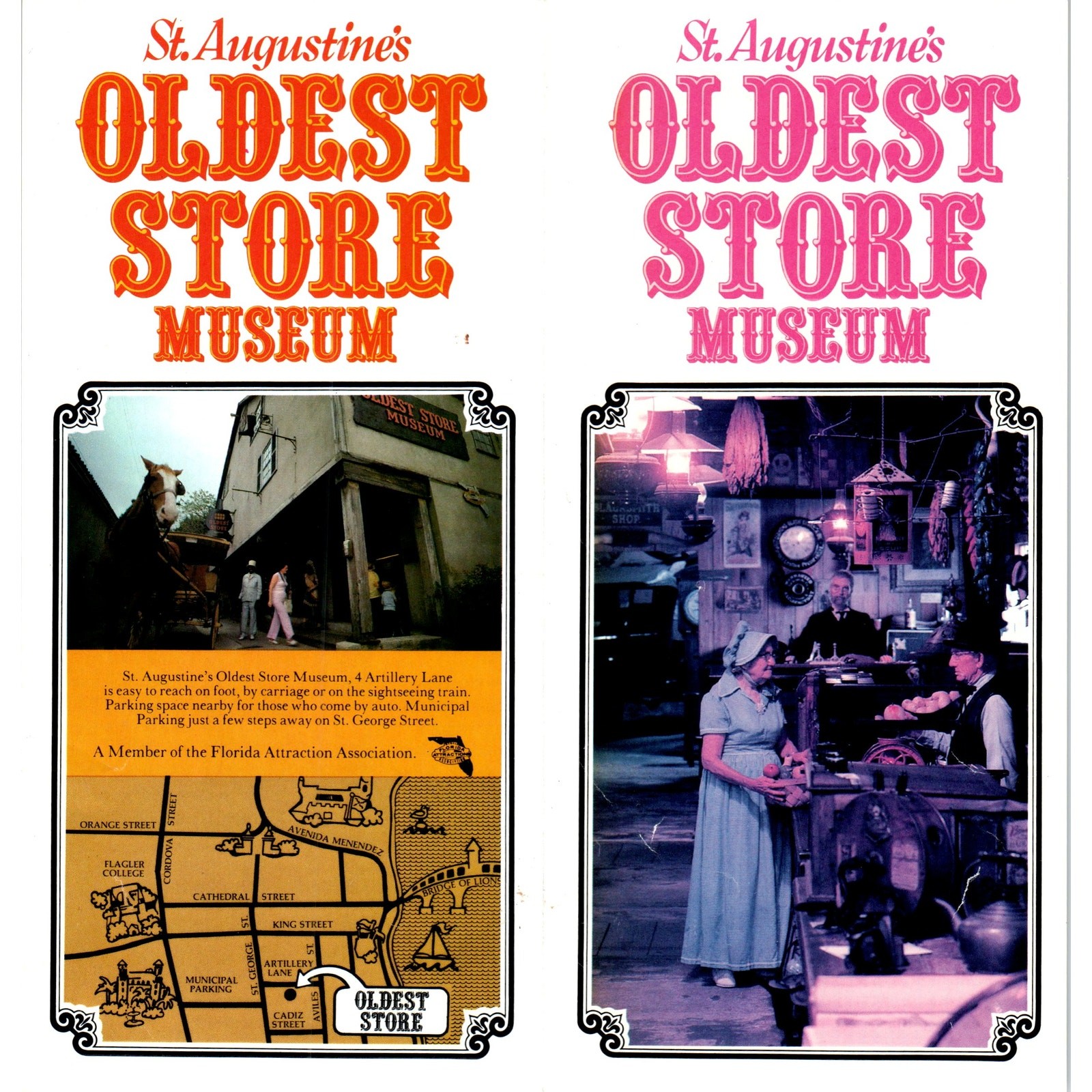 Vintage St. Augustine\'s Oldest Store Florida Map & Travel Brochure TF4-B1 Vintage St. Augustine\'s Oldest Store Florida Map & Travel Brochure TF4-B1