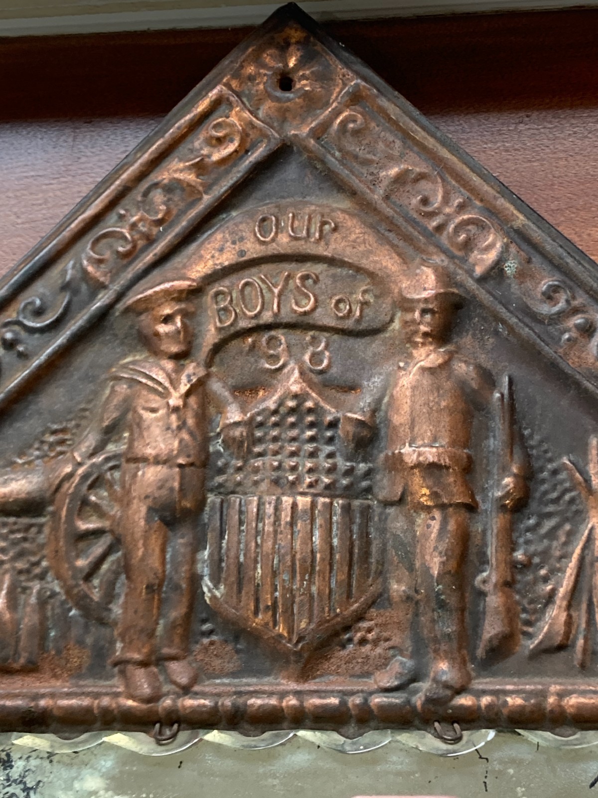 1898 Spanish American War Mirror - Our Boys of \'98 - Dewey, Shelby, Maine 1898 Spanish American War Mirror - Our Boys of \'98 - Dewey, Shelby, Maine