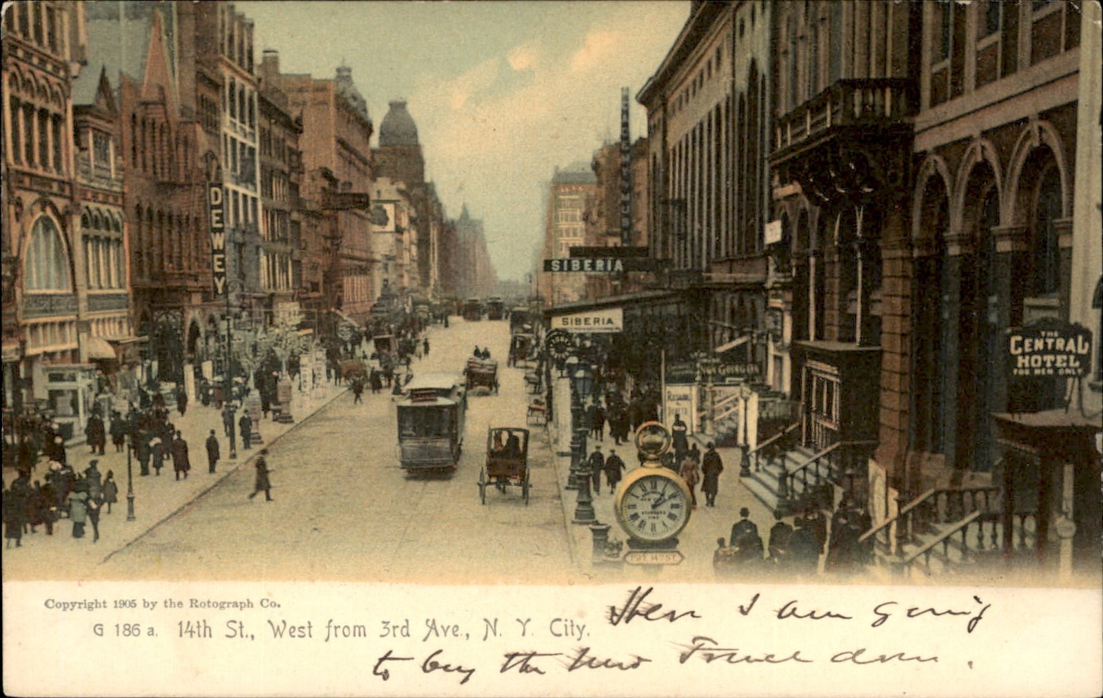New York City NY 14th St. West from 3rd Ave. c1905 Vintage Postcard New York City NY 14th St. West from 3rd Ave. c1905 Vintage Postcard