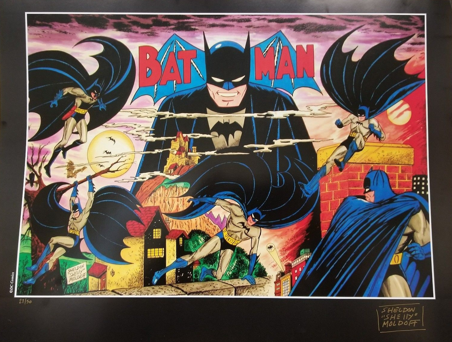 Batman The Beginning LE Lithograph #40/50 Signed by Shelly Moldoff