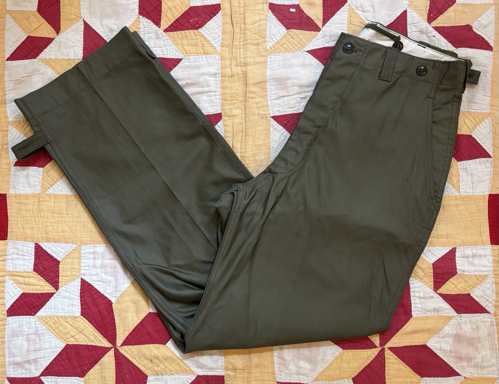 Vintage 40s US Army M43 Trousers Cotton Field OD 34x34 Vintage 40s US Army M43 Trousers Cotton Field OD 34x34