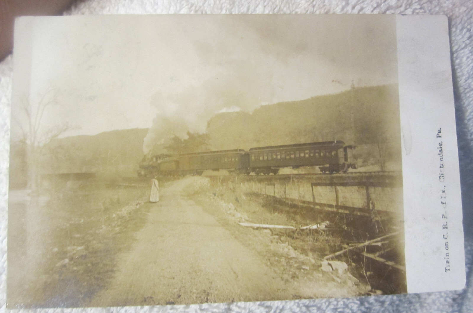 1907 antique Colebrookdale Railroad,real photo postcard,Clintondale PA train,VTG 1907 antique Colebrookdale Railroad,real photo postcard,Clintondale PA train,VTG