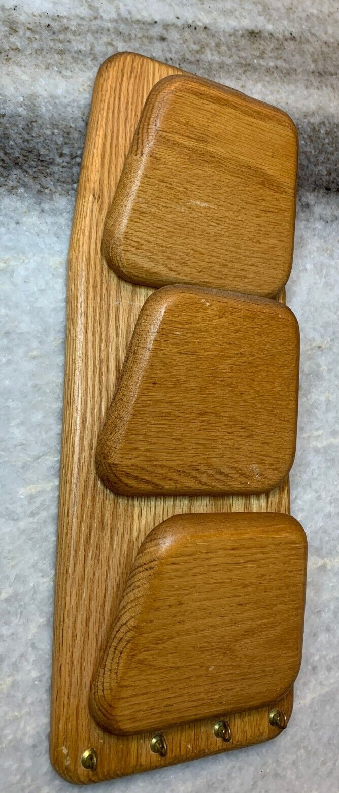 Vintage Mid Century Modern MCM Oak Wall Wood Letter/Mail/Key Holder Paris Maine Vintage Mid Century Modern MCM Oak Wall Wood Letter/Mail/Key Holder Paris Maine