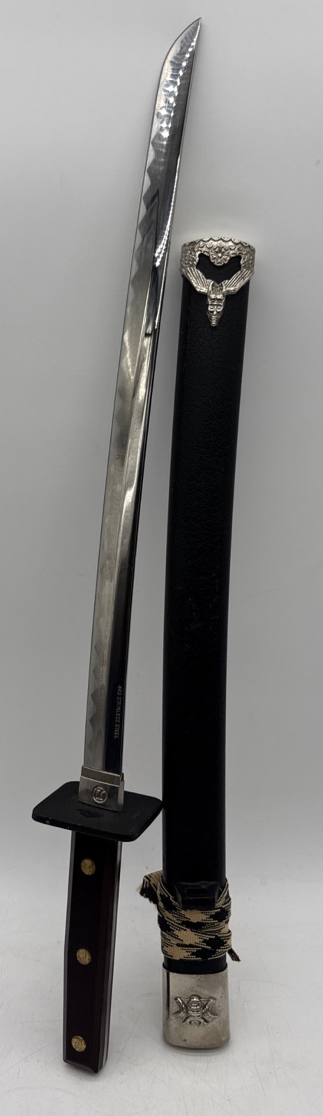 Vintage Japanese Style Wakizashi Sword 440 Stainless Steel Wood Handle/Scabbard Vintage Japanese Style Wakizashi Sword 440 Stainless Steel Wood Handle/Scabbard