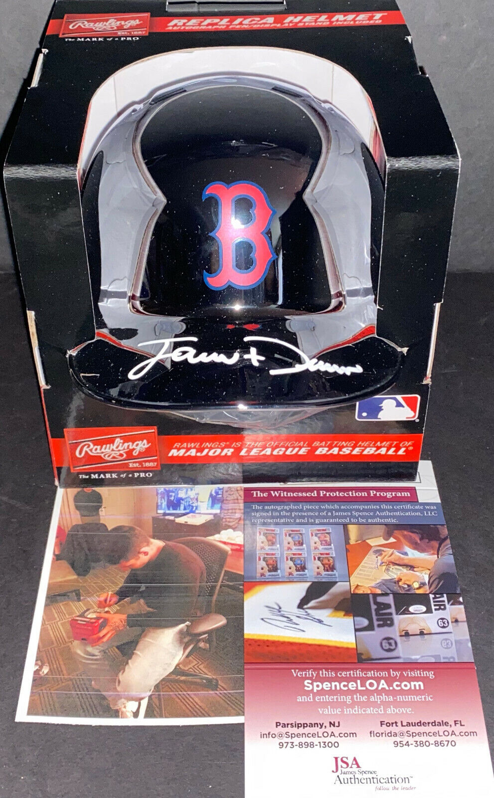 Jarren Duran Boston Red Sox Autographed Signed Chrome Mini Helmet JSA COA .