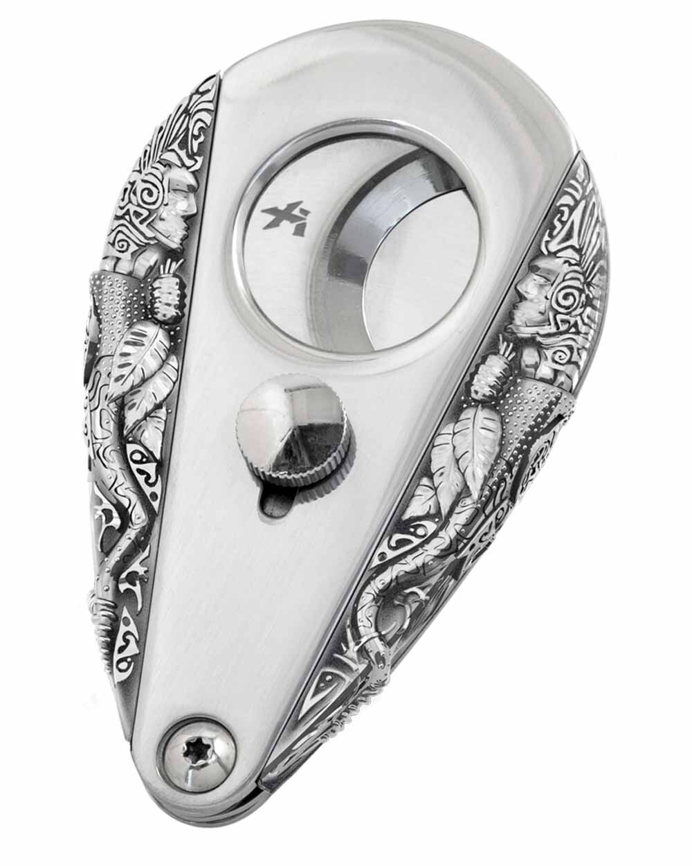 XiKAR Xi3 302MY3D Mayan Silver 3D Cigar Cutter Double Blade Collectible NIB
