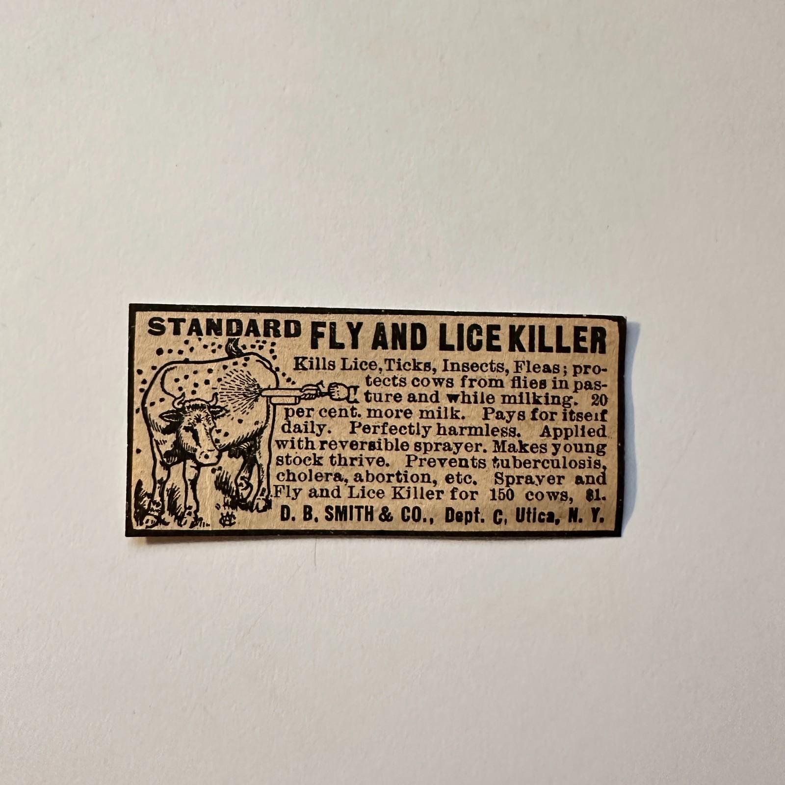 D. B. Smith & Co. Standard Fly & Lice Killer Utica 1906 Minneapolis Ad 5AL1-S25