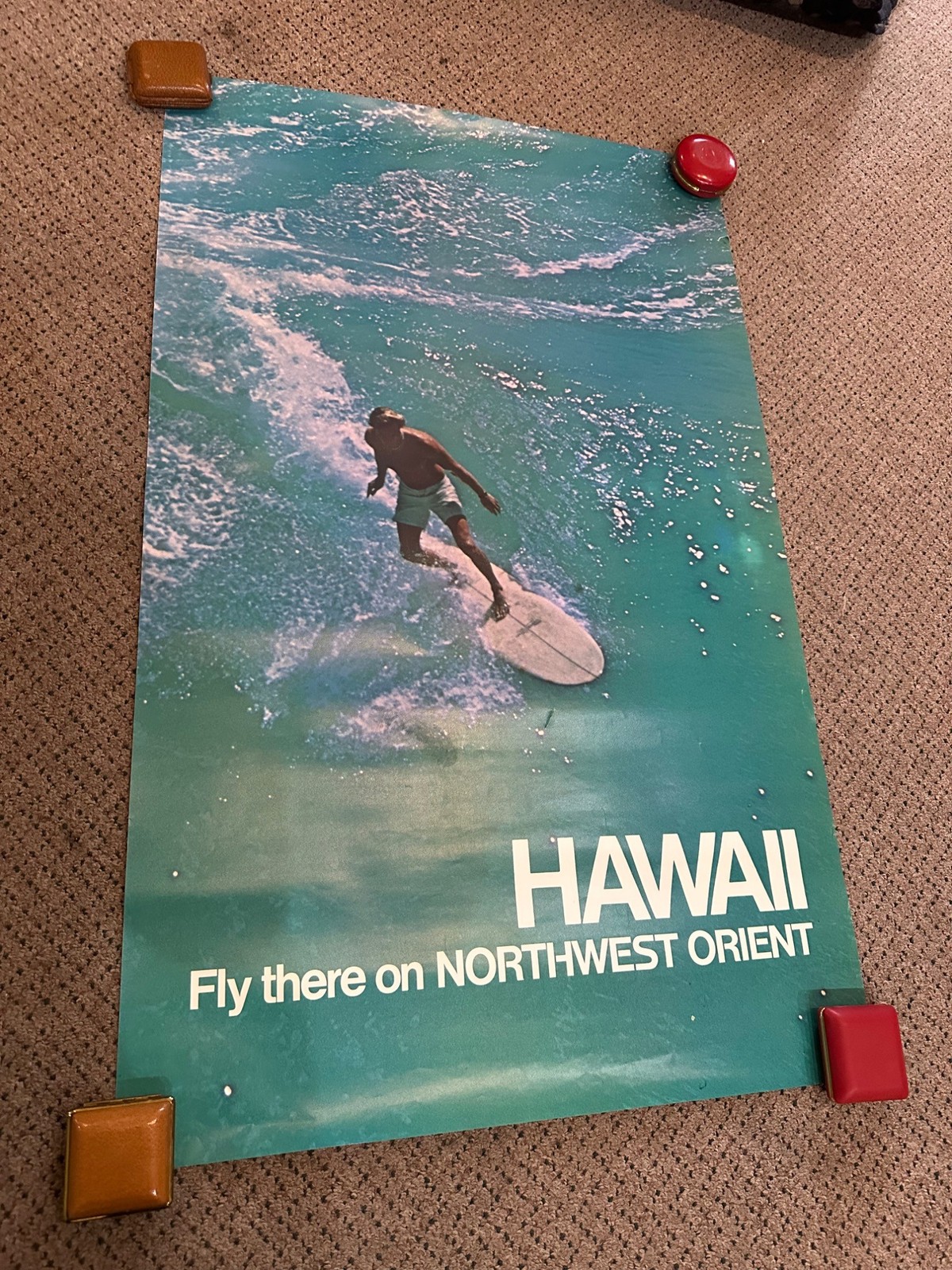 RARE Original Vintage Fly Northwest Orient Airlines Hawaii Poster Airport Travel RARE Original Vintage Fly Northwest Orient Airlines Hawaii Poster Airport Travel