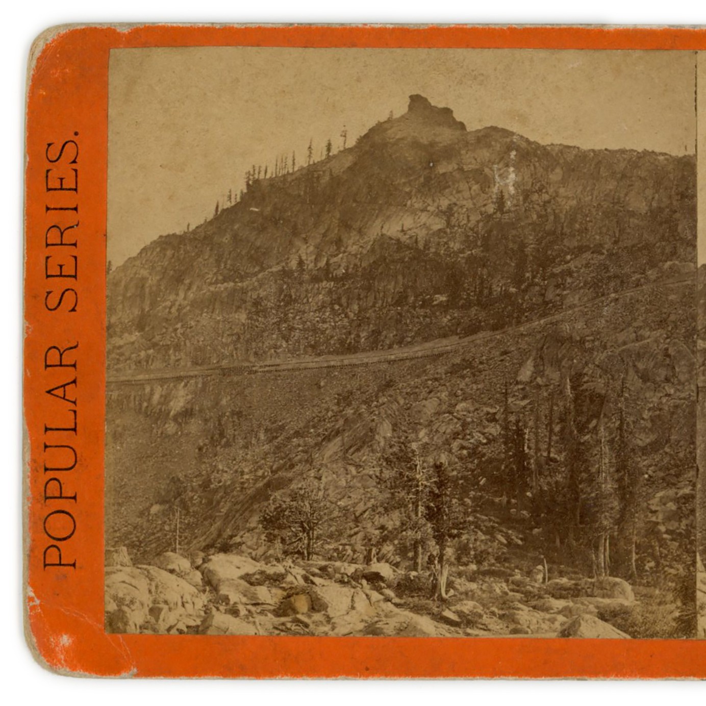 Stereoview of Donner Peak California Railroad by E&HT Anthony c1875 - Snow Sheds