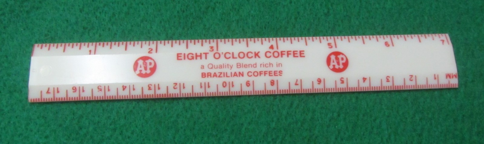 A & P vintage Eight O'Clock Coffee adv. ruler (7 A & P vintage Eight O'Clock Coffee adv. ruler (7