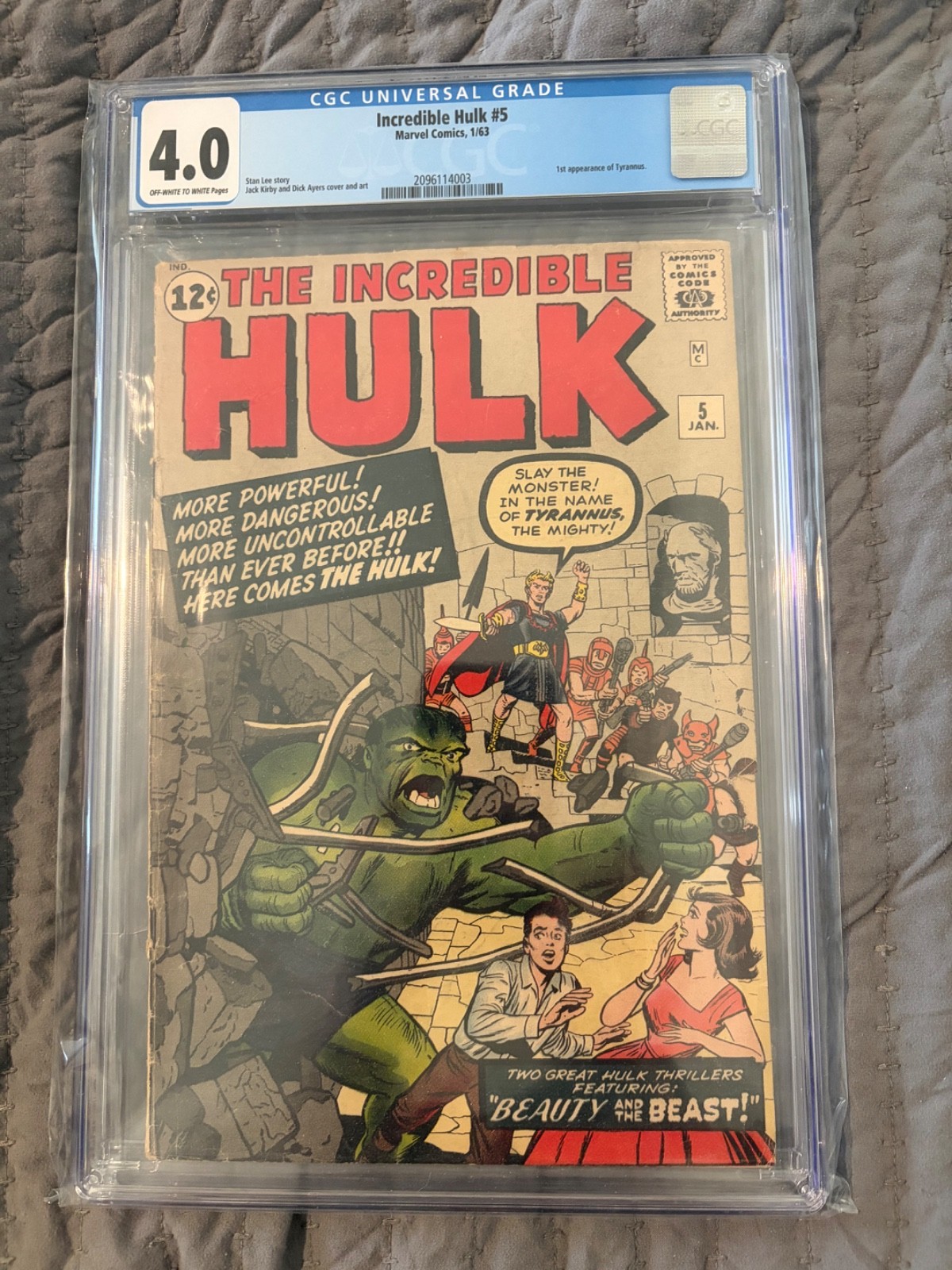 The Incredible Hulk #5 (Marvel Comics January 1963) CGC 4.0 OW-W Pages The Incredible Hulk #5 (Marvel Comics January 1963) CGC 4.0 OW-W Pages