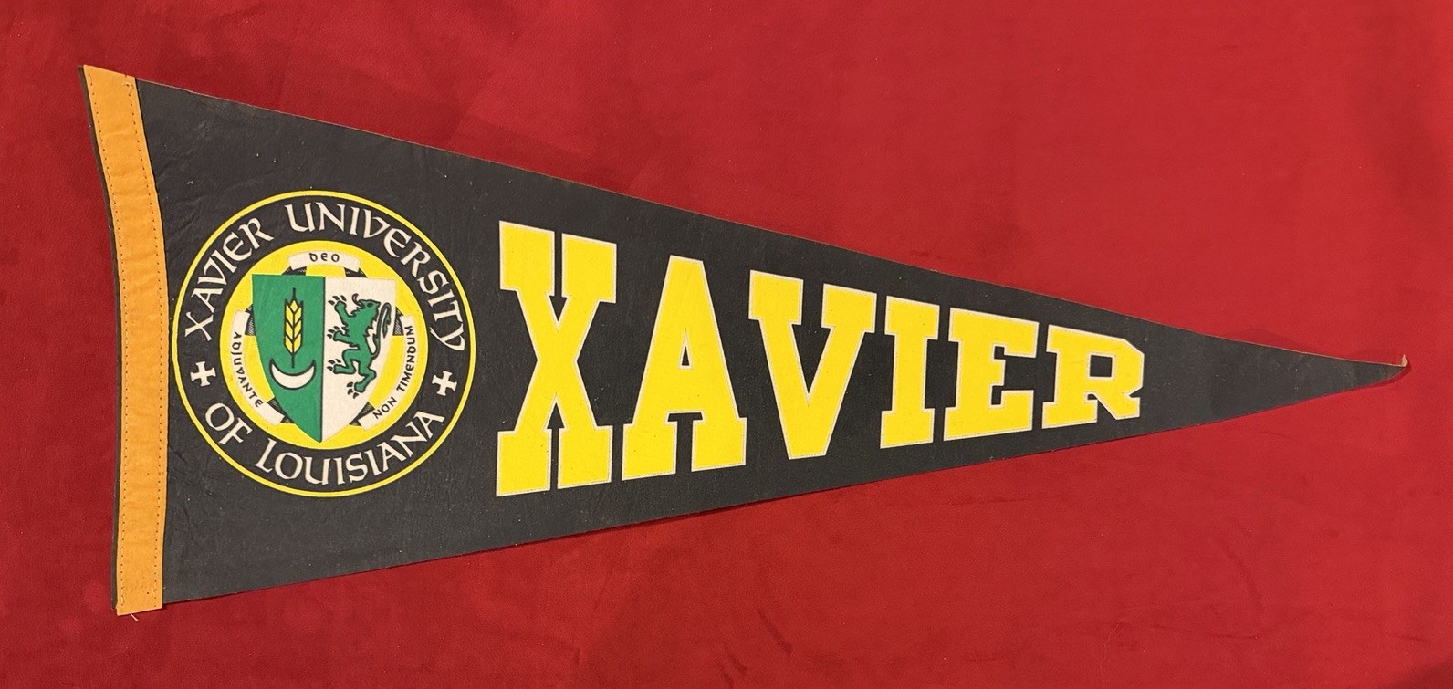 Vintage Xavier University of Louisiana 29 Inch Pennant HBCU Gold Rush